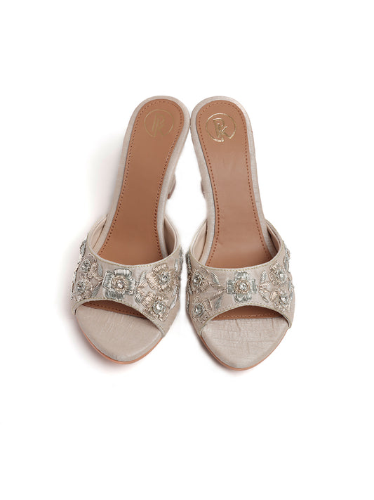 Ivory Floral Heels
