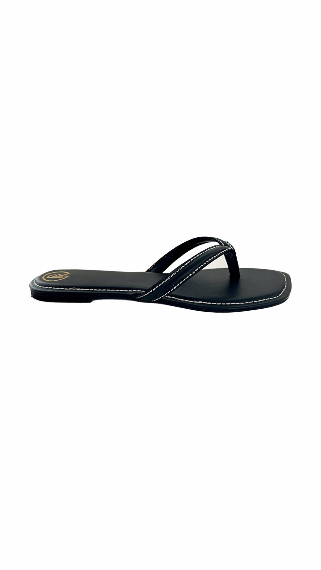 Tan V strap flats