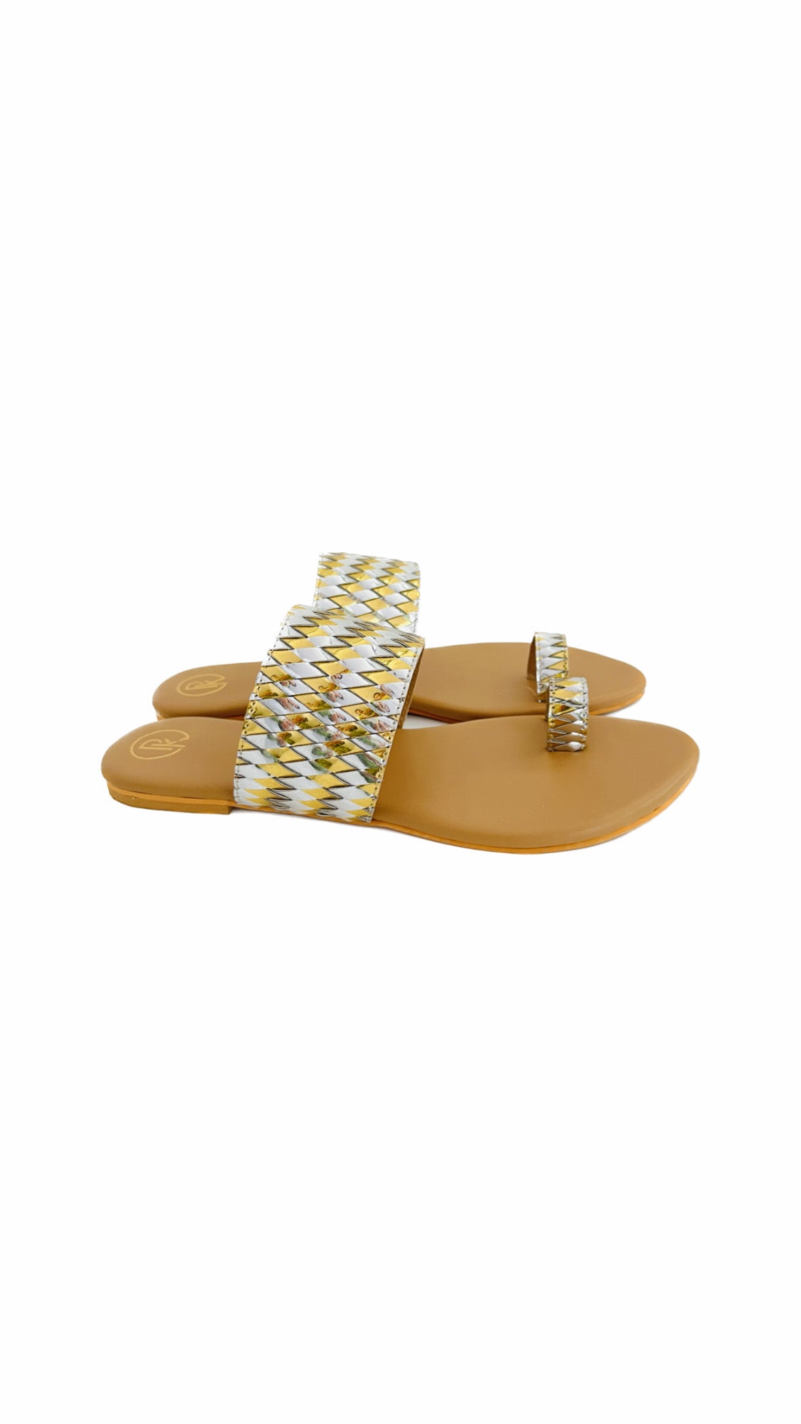 Silver & Gold criss cross flats