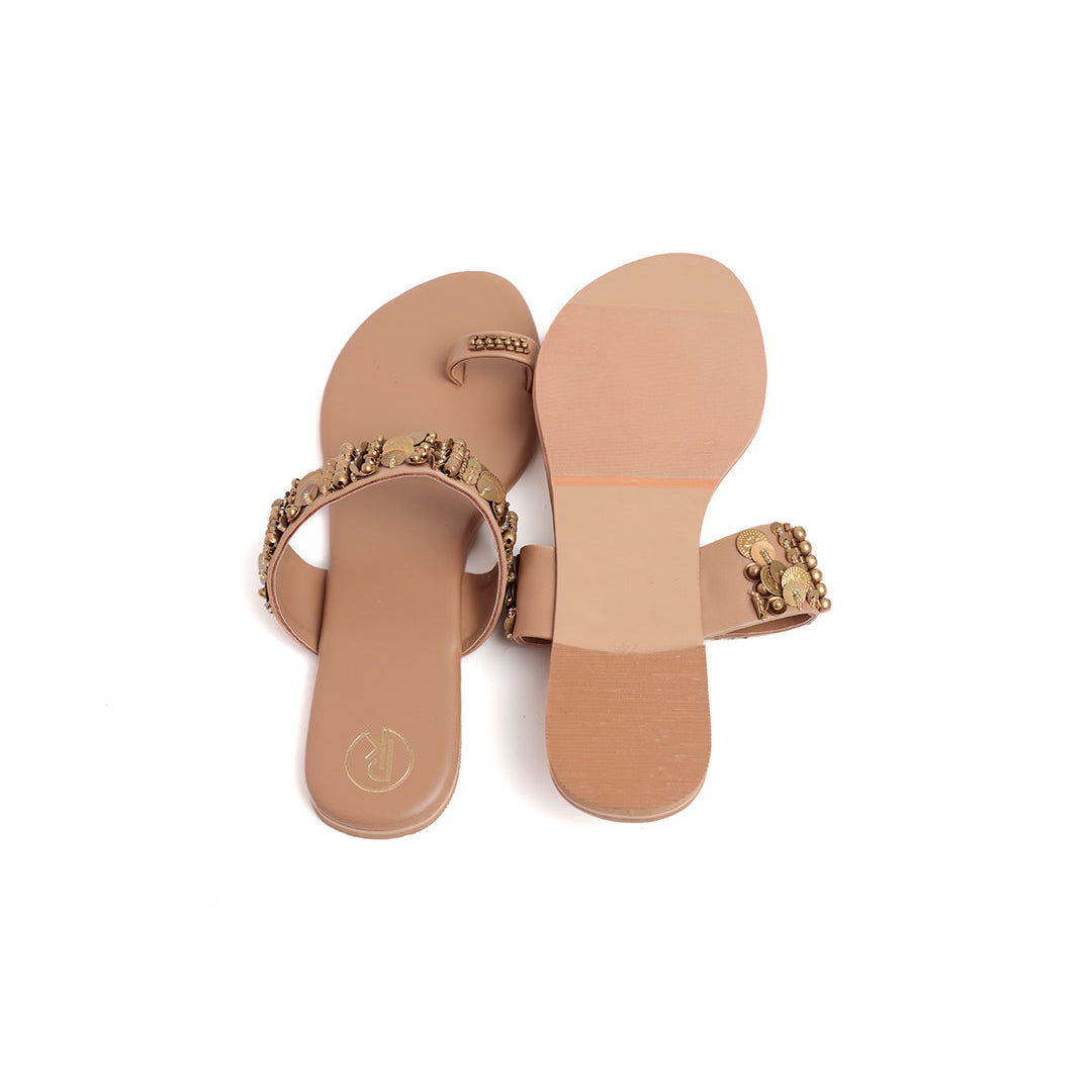 Tan Bohemian Thumb Flats