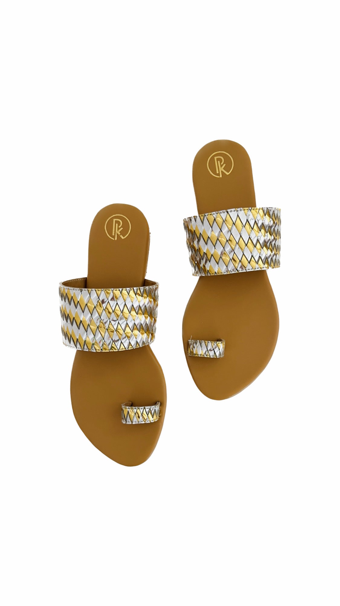 Silver & Gold criss cross flats