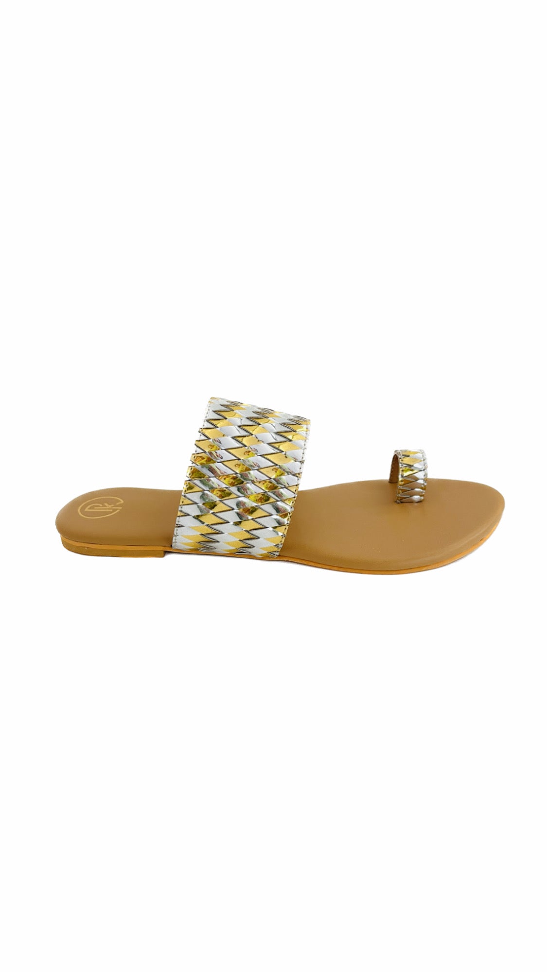Silver & Gold criss cross flats