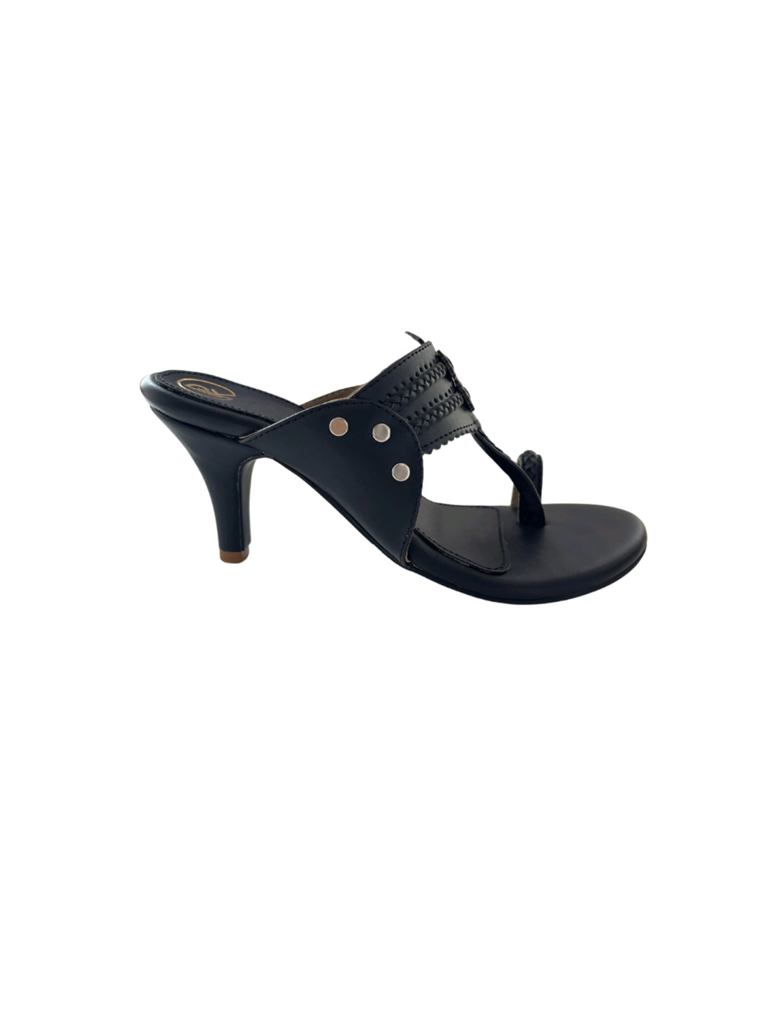 Black Plain Kolhapuri Heels
