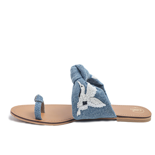 Denim Bird Flats