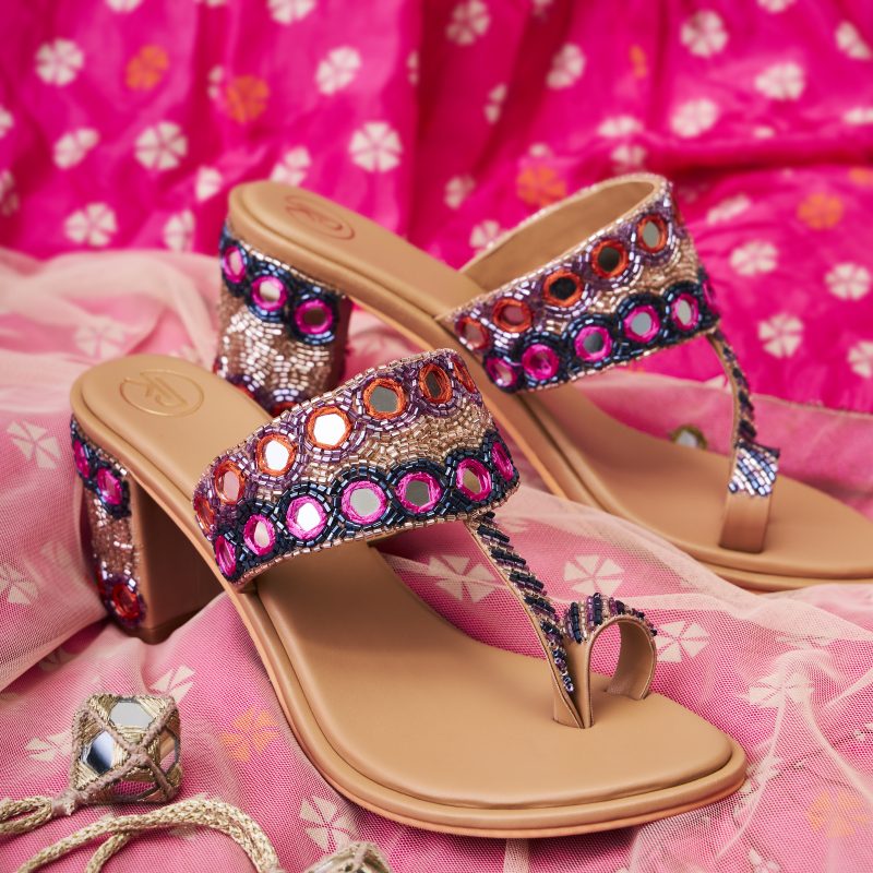 Shisha Multicolour Kolhapuri Block Heels