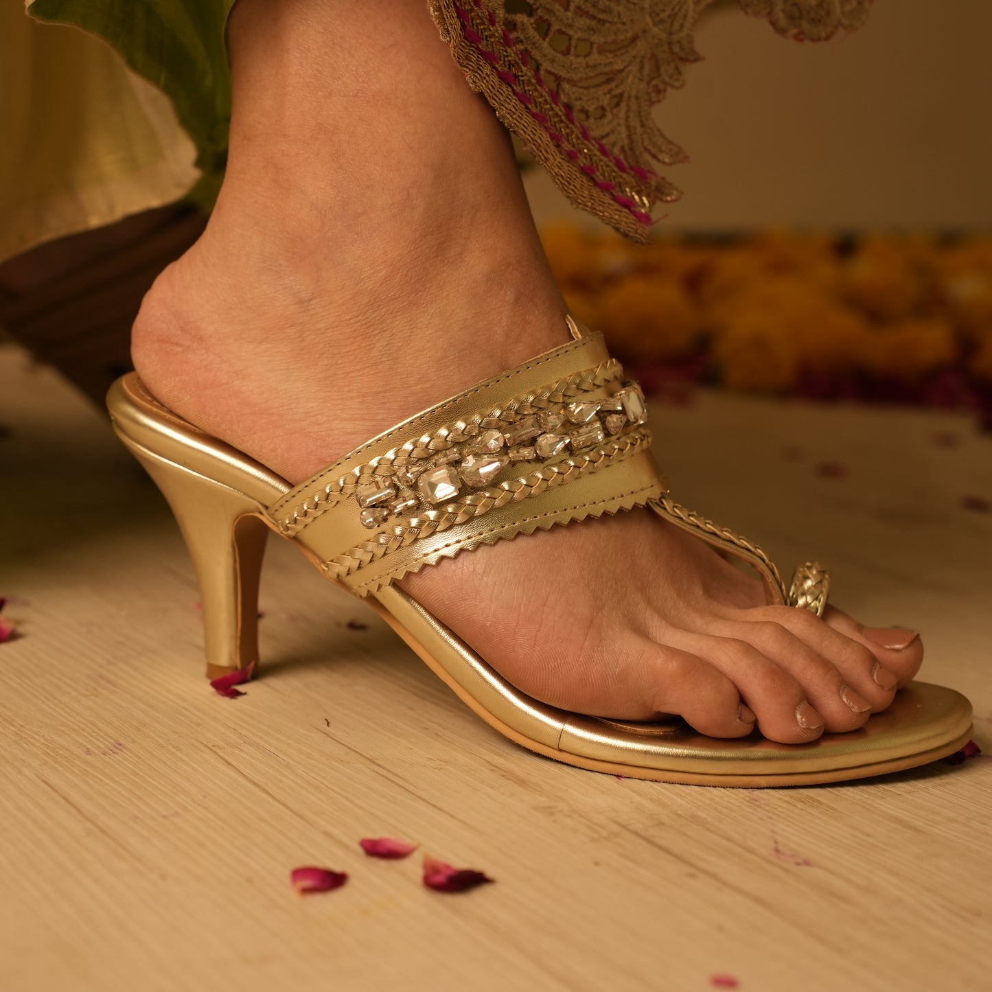 Gold Embellished Heels