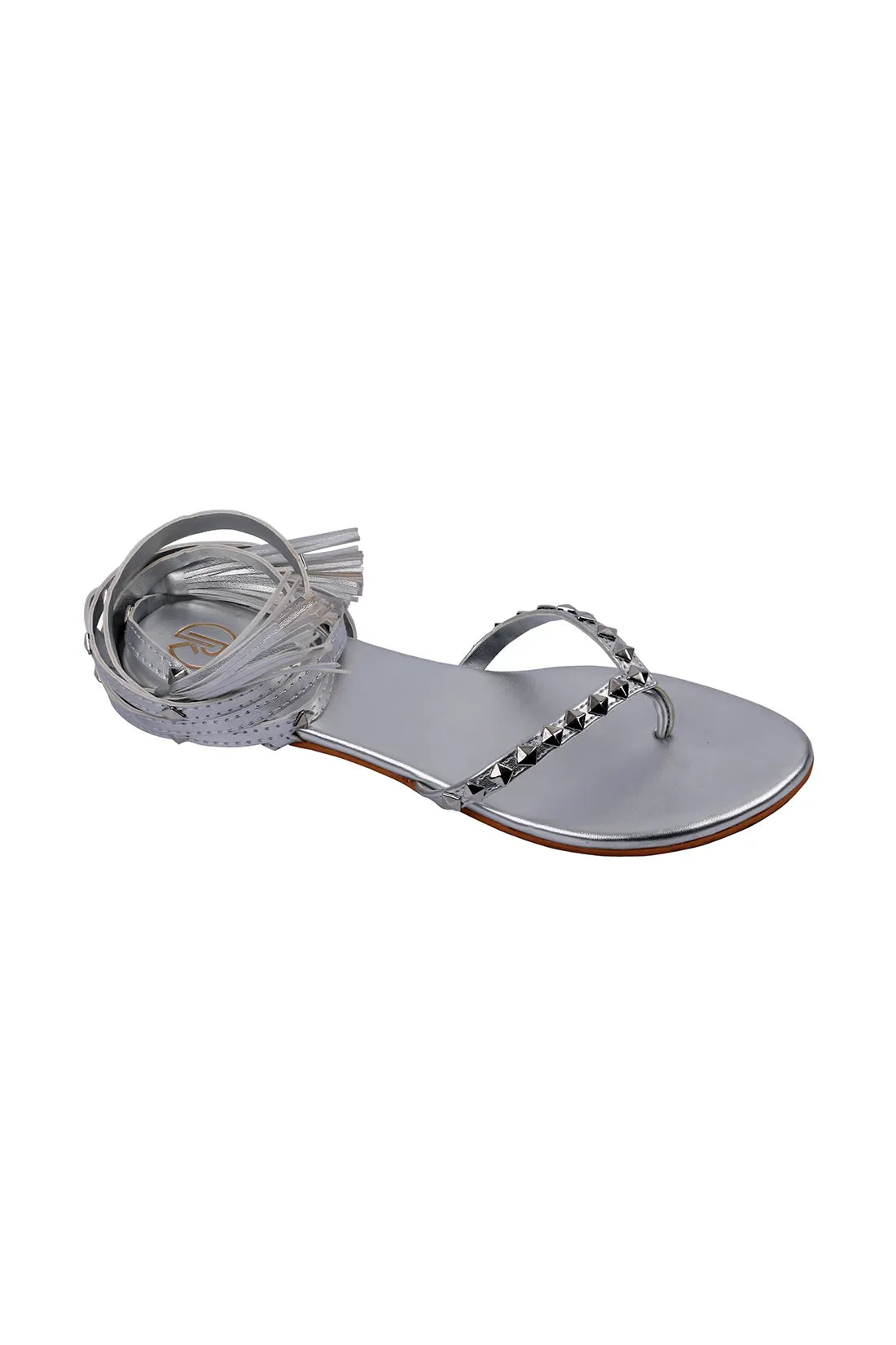 Silver Tieups Flats