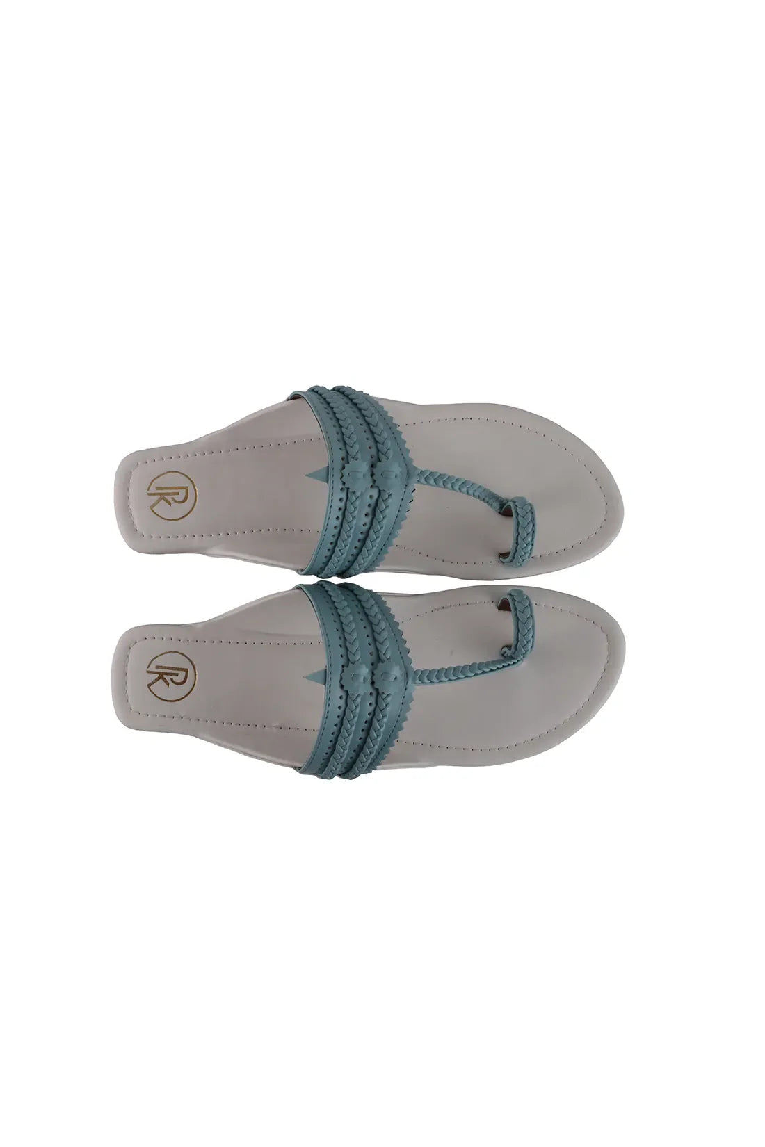 Blue Color Block Kolhapuri