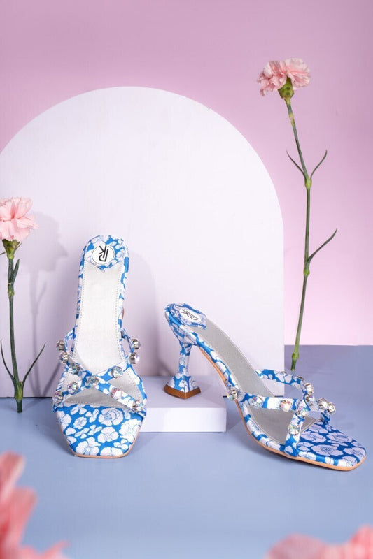 Blue Poppy Heels