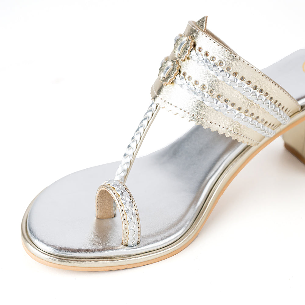 Gold & Silver two tone Embellished Heels