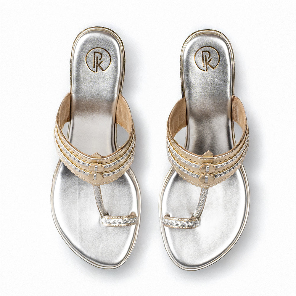 Gold & Silver two tone Embellished Heels