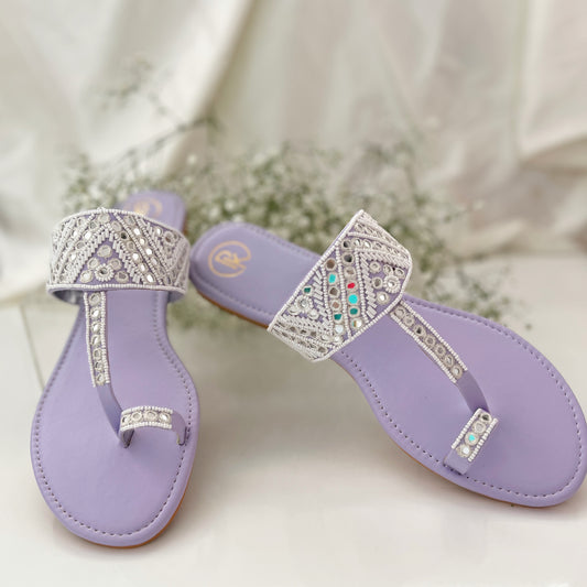 Neon  Sheesha Kolhapuri Flats