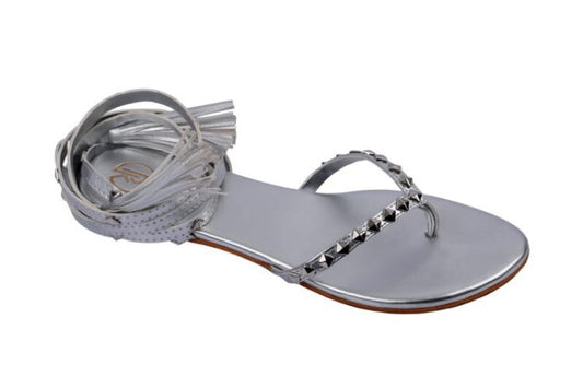 Silver Tieups Flats