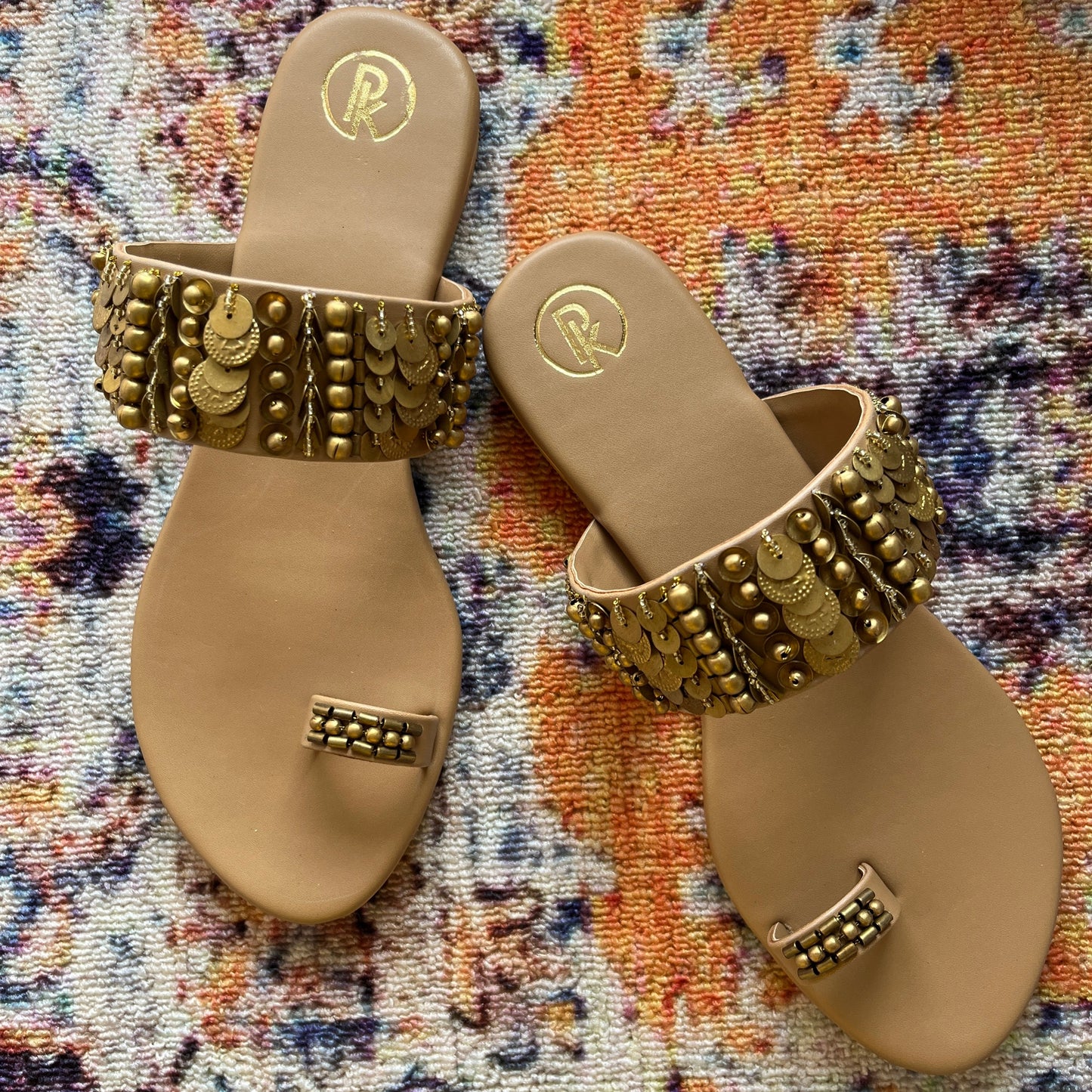Tan Bohemian Thumb Flats