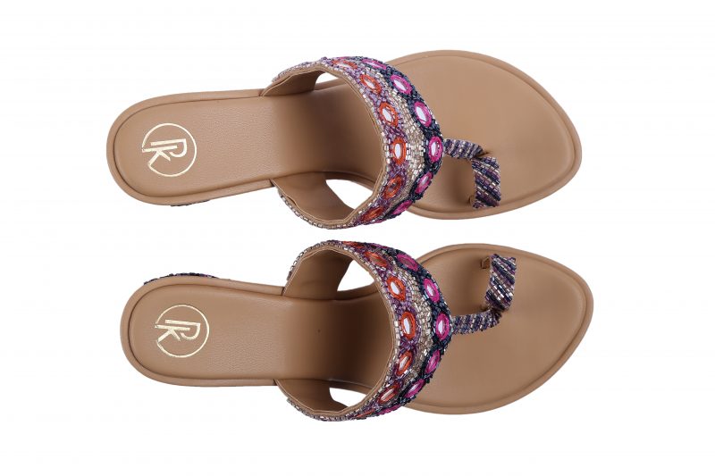Shisha Multicolour Kolhapuri Block Heels