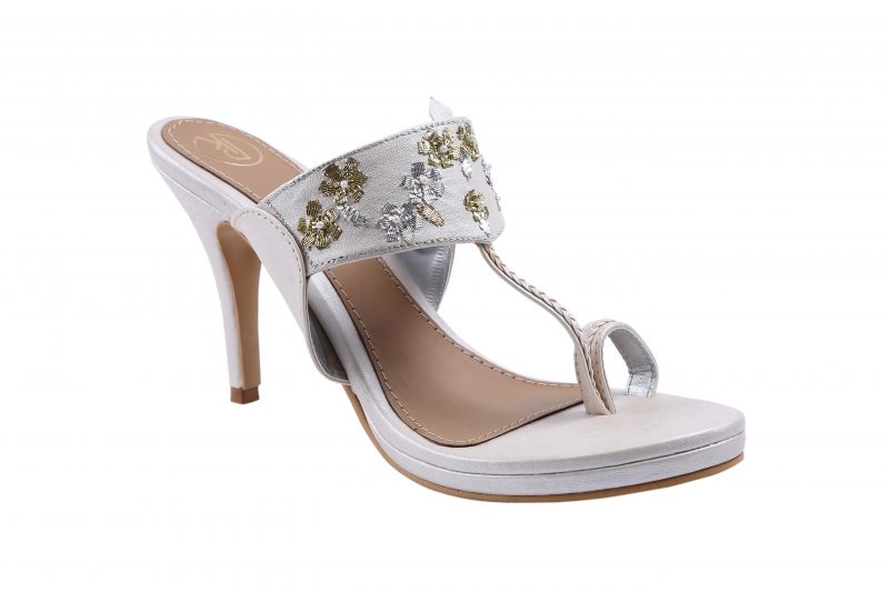 Ivory Mukaish Kolhapuri Heels