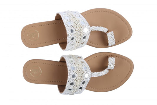 Shisha Cream Kolhapuri Flats