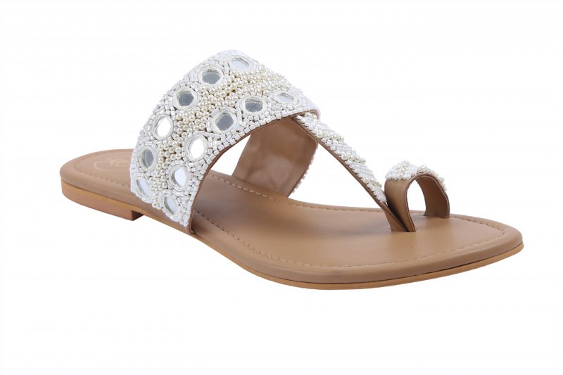 Shisha Cream Kolhapuri Flats