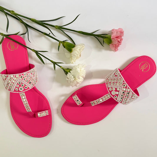 Neon  Sheesha Kolhapuri Flats