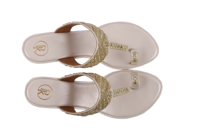 Ivory Sheesha Block Heels Kolhapuri