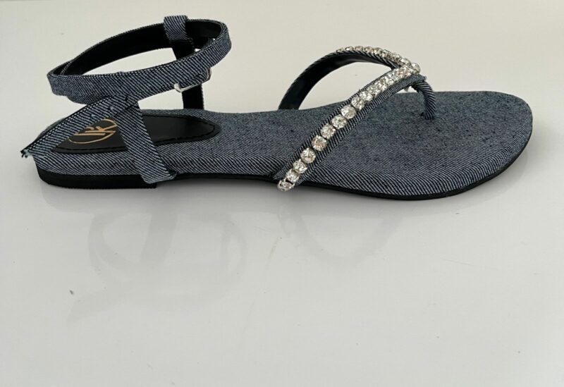DENIM V STRAP SANDALS