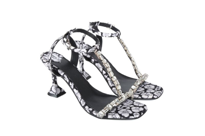Black Poppy Heels
