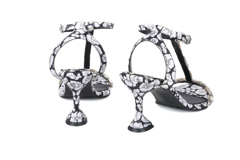 Black Poppy Heels