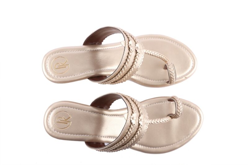 Dull Gold Kolhapuri Wedges