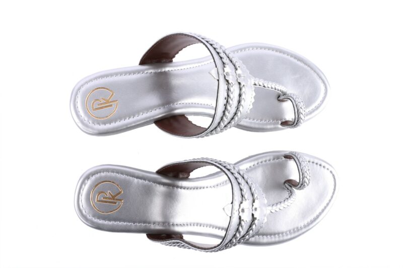 Dull Silver Kolhapuri Wedges