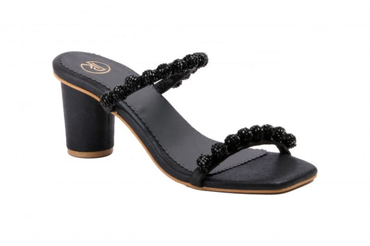 Black Burano Block Heels