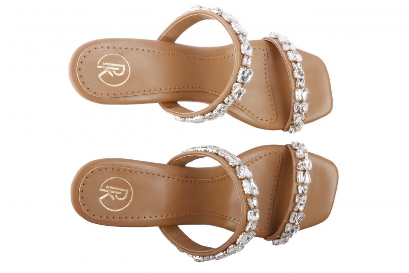 Tan Embellished Pencil Heels