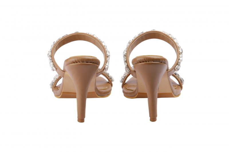 Tan Embellished Pencil Heels