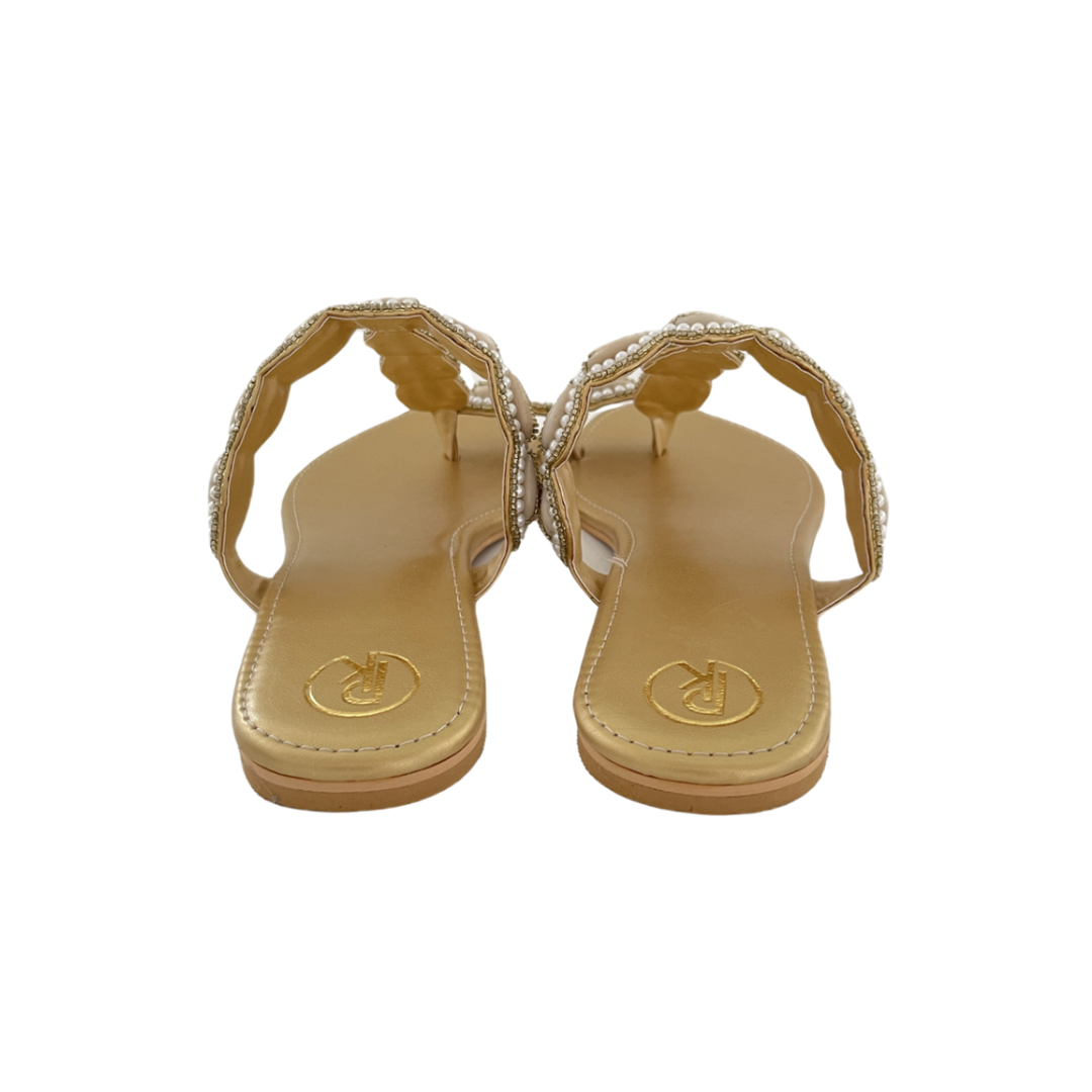 Gold Cowrie Kolhapuri Flats