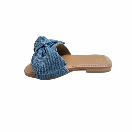 Denim Bow Flats