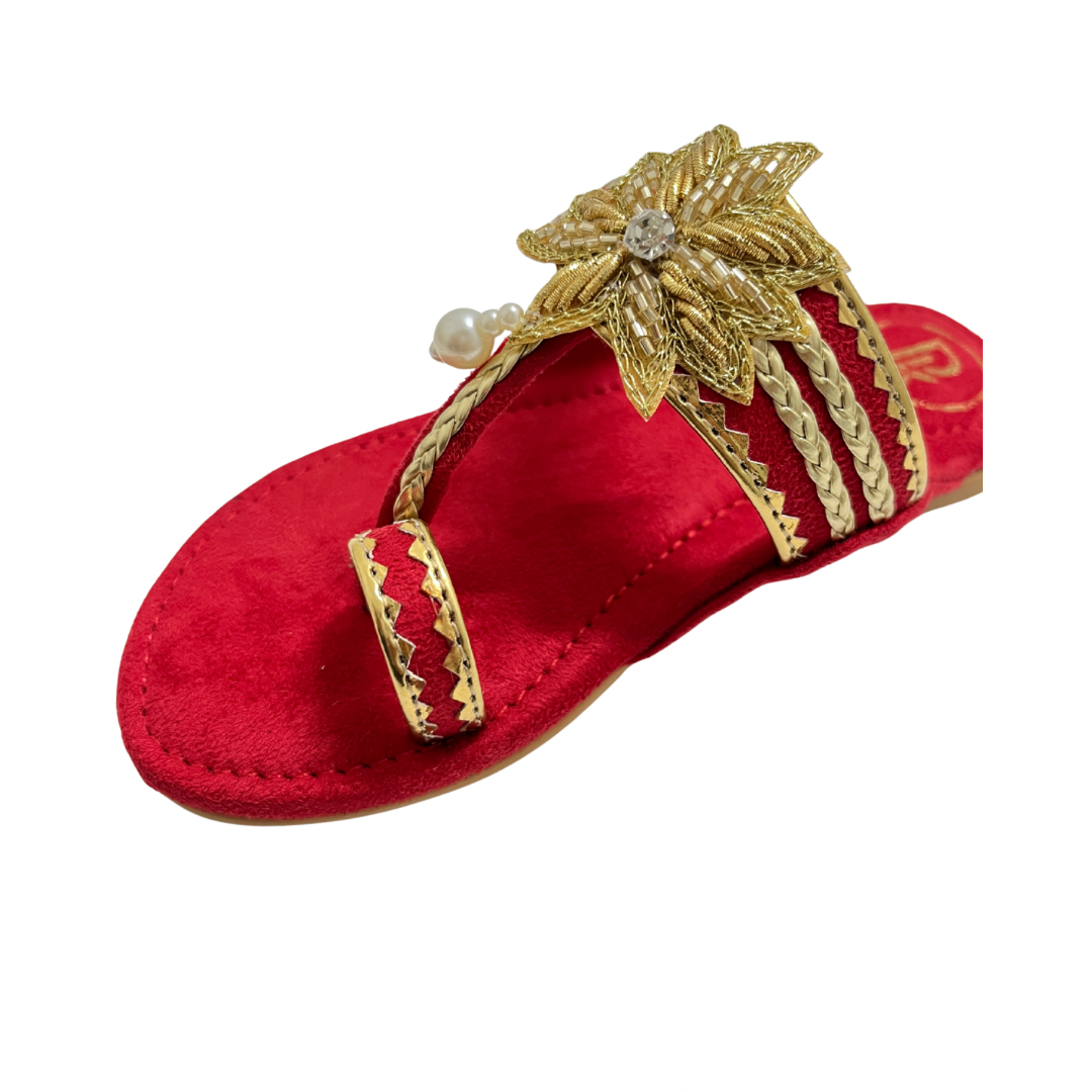 Suede Lotus Kolhapuri