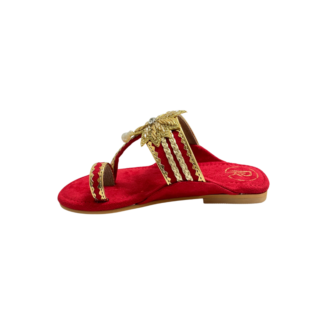 Suede Lotus Kolhapuri