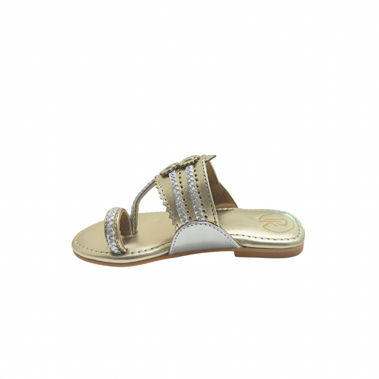 Dull Gold Two Tone Kolhapuri