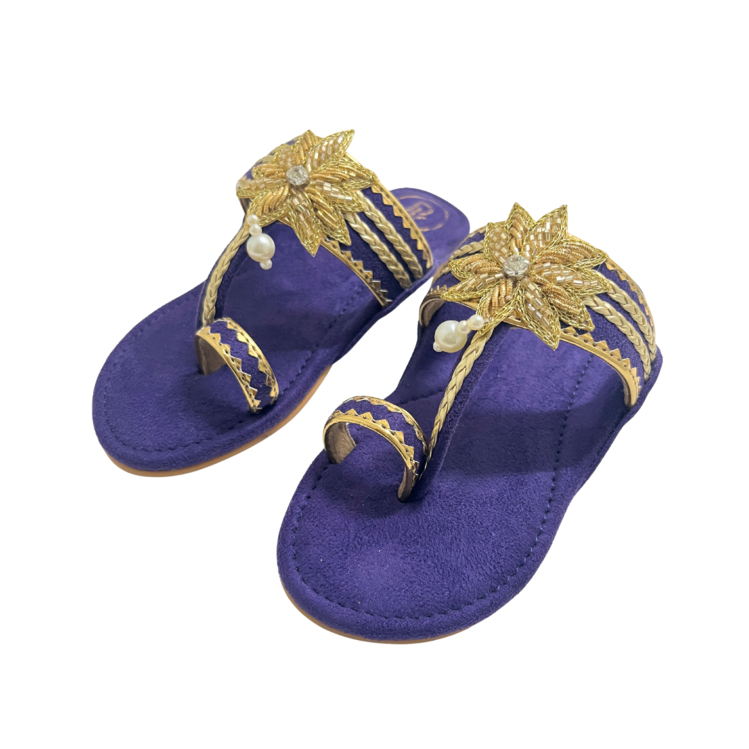 Suede Lotus Kolhapuri