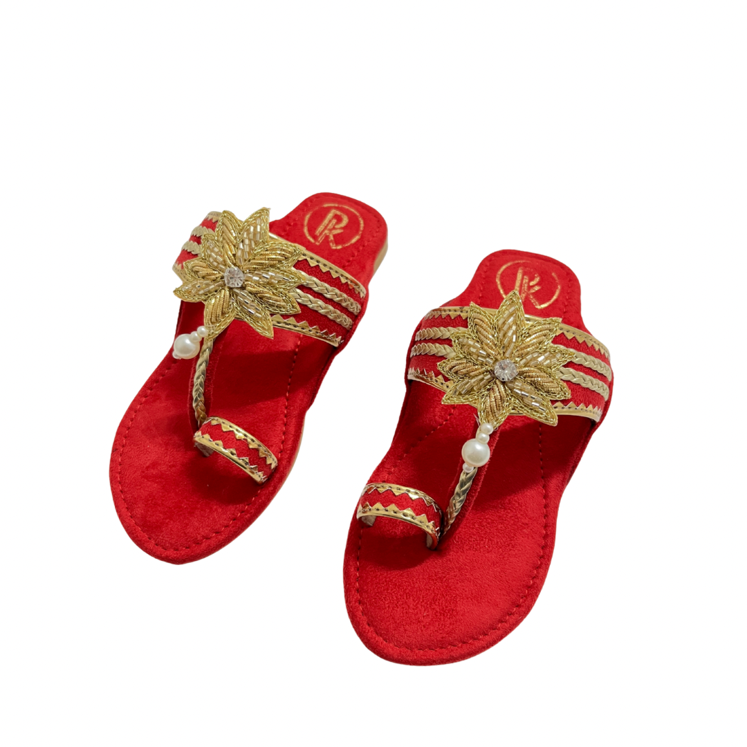 Suede Lotus Kolhapuri