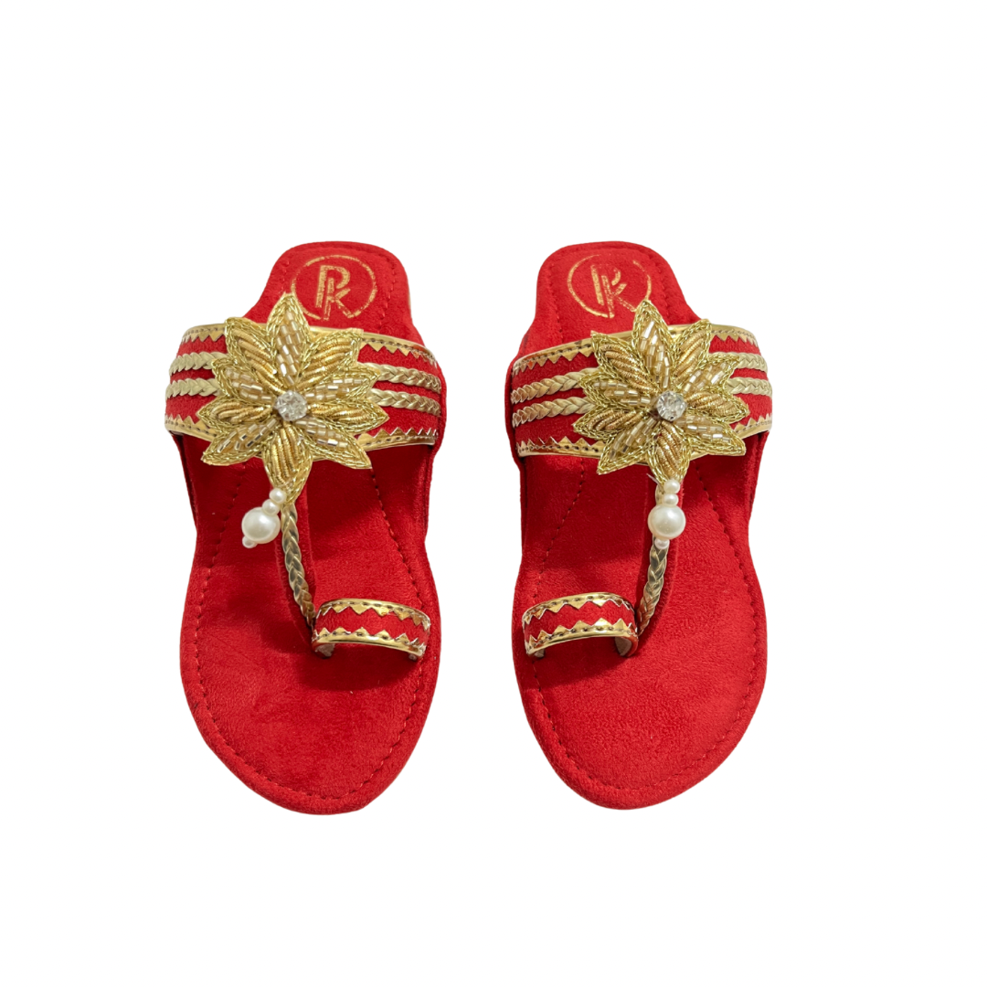 Suede Lotus Kolhapuri