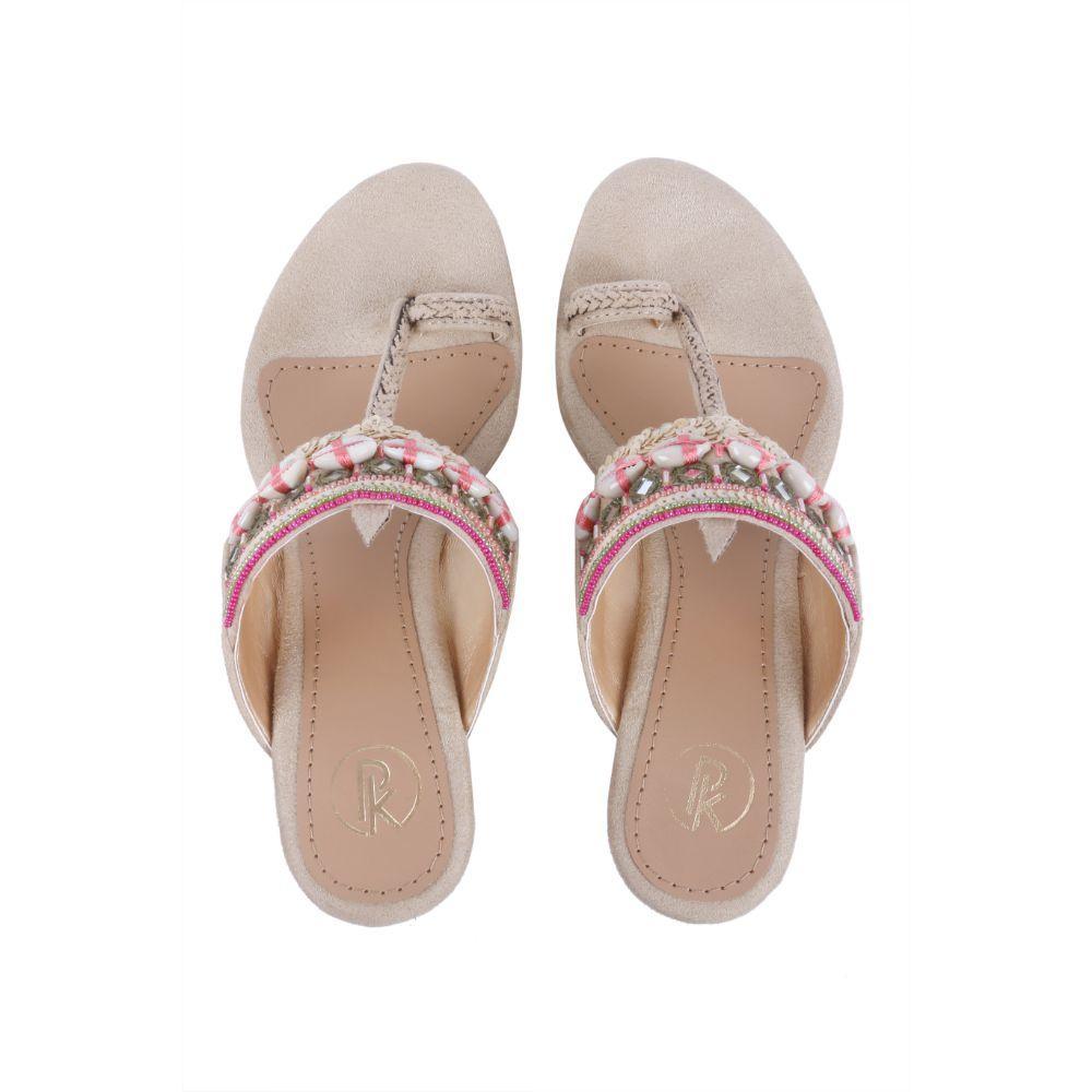 Cowrie Kolhapuri Wedges
