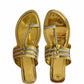 Gold & Silver Two Tone Kolhapuri Flats