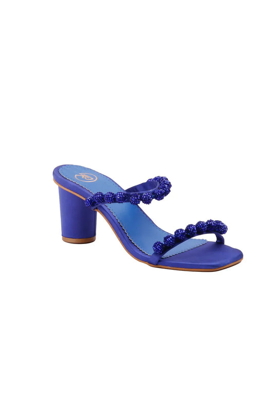 Blue Burano Block Heels