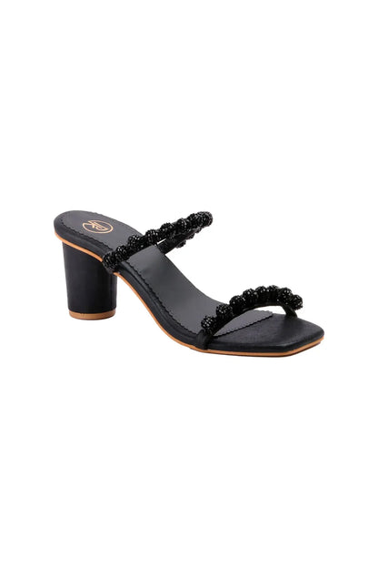 Black Burano Block Heels