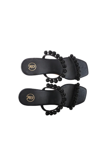 Black Burano Block Heels