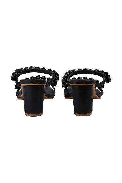 Black Burano Block Heels