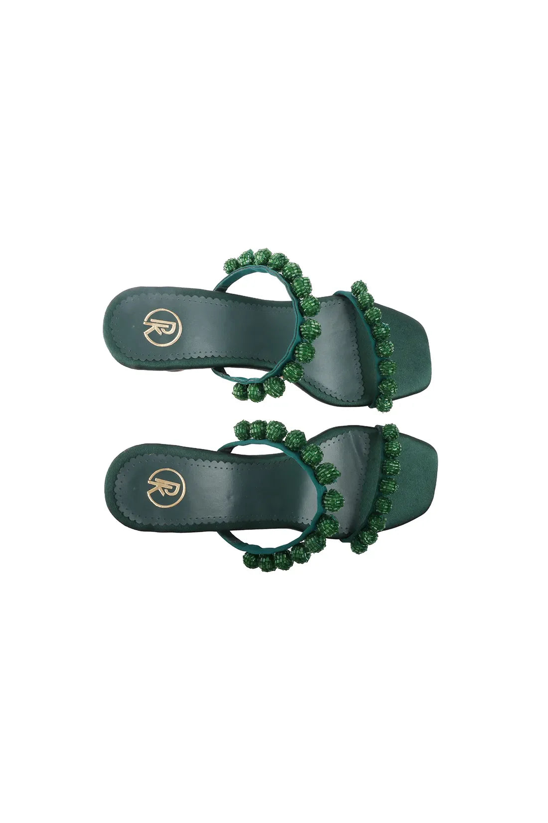 Green Burano Block Heels