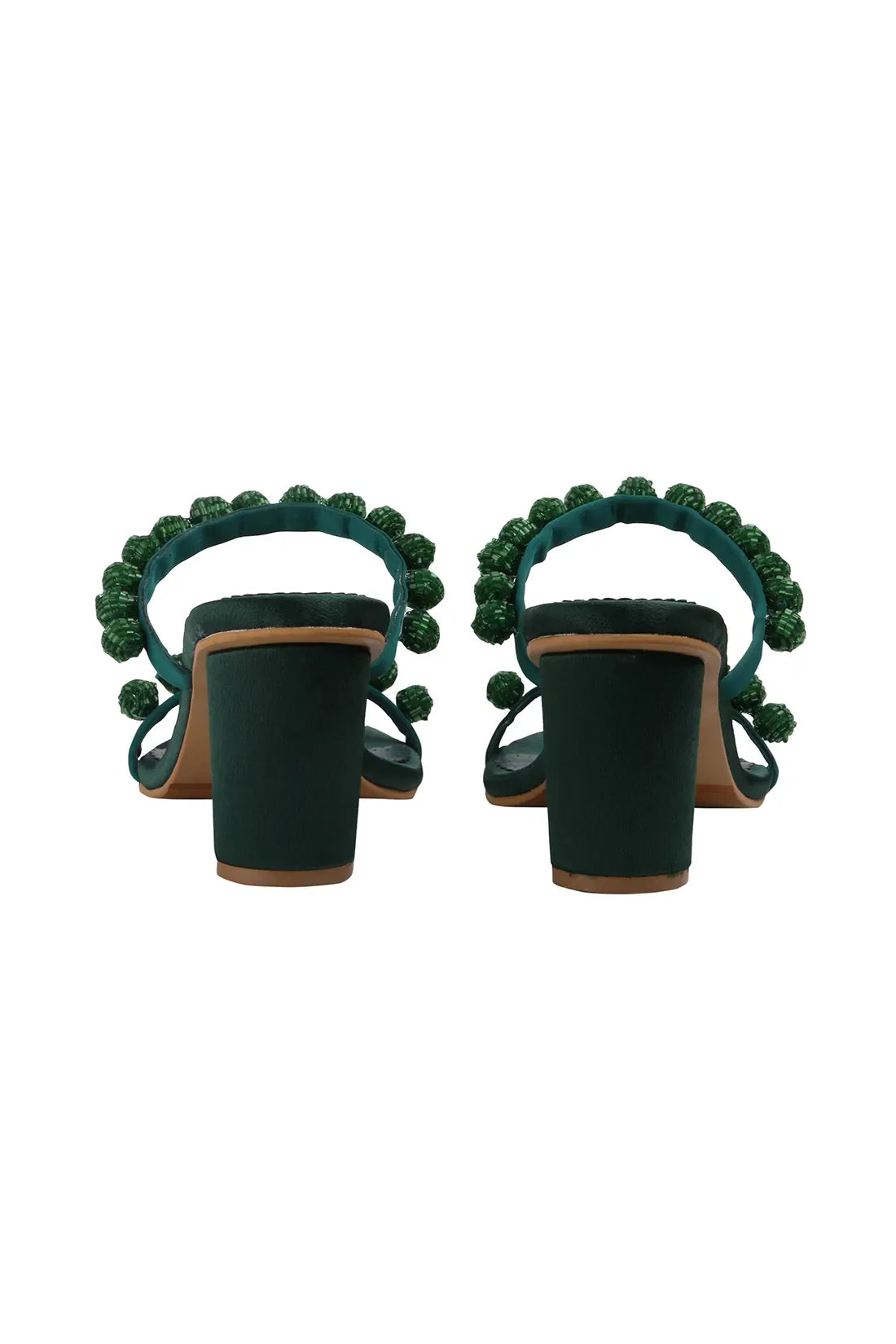 Green Burano Block Heels