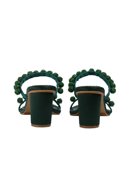 Green Burano Block Heels