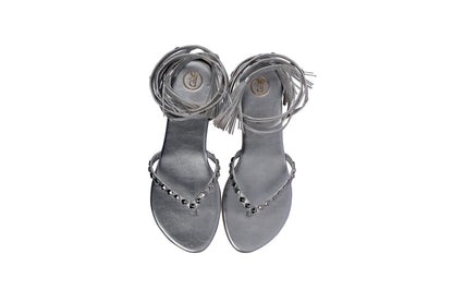 Silver Tieups Flats